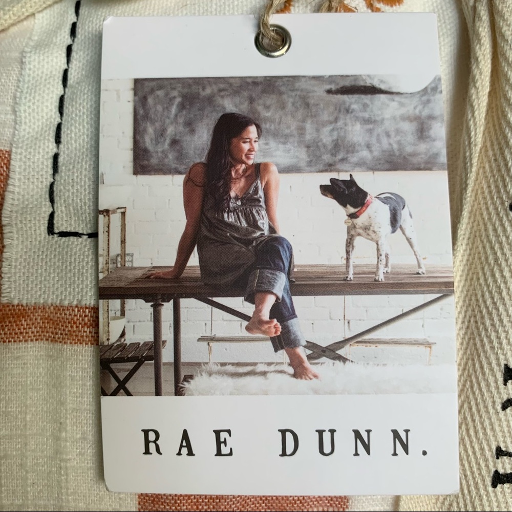 Rae Dunn blessed Buffalo Check Sherpa Throw Blanket Orange Cream White Plaid NWT - Picture 14 of 15